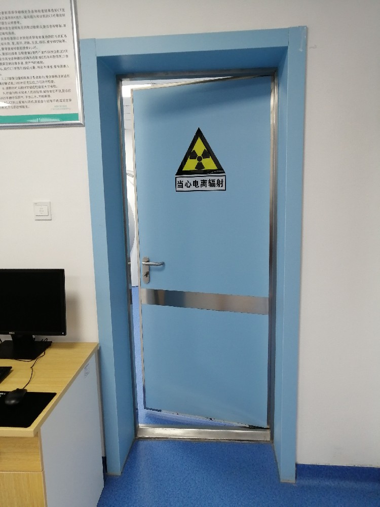 Automatic sliding door with stainless steel lead for CT room